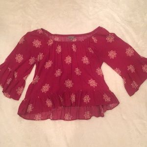 Off the shoulder bell sleeved top